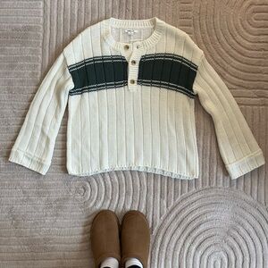 O'Neill White and Green Knit Sweater